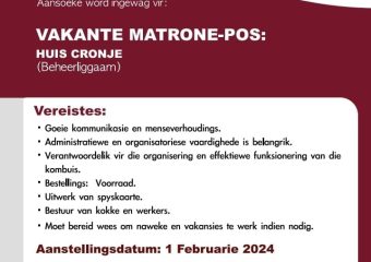Vakante Matrone-pos