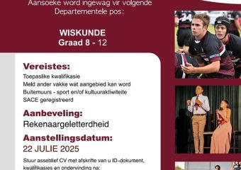 Departementele pos: Wiskunde